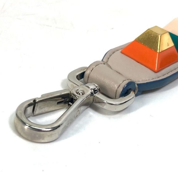 FENDI Strap you Studs Shoulder strap Leather Multicolore - Picture 9 of 16